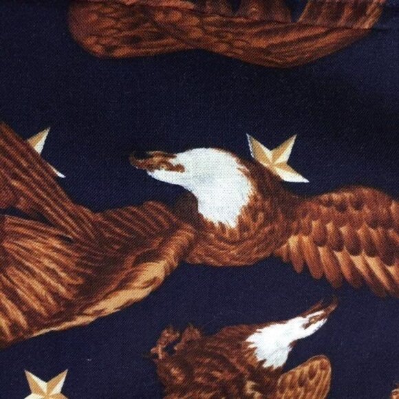 Roper Western Shirt Men’s L Bald Eagle Print Button Down Navy USA Cotton - Picture 6 of 12